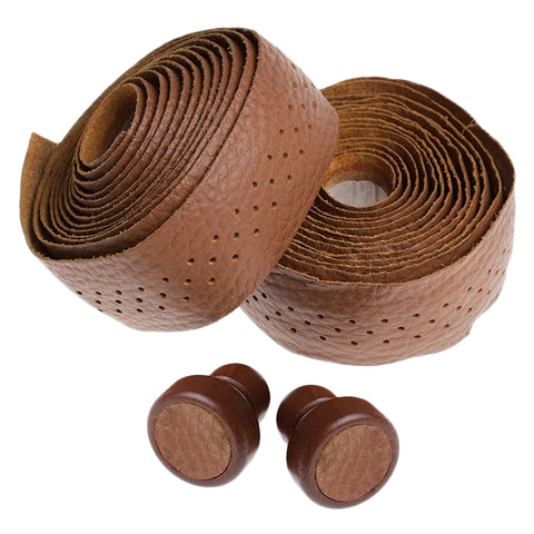 Honey Tan Genuine Leather Bicycle Handlebar Tape